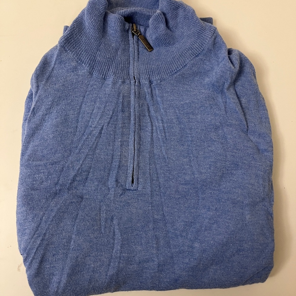 Jeremy Argyle Brand Men's Light Blue 1/4 Zip Sweater - Medium